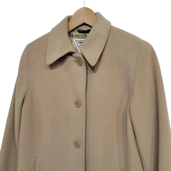 Vintage Marvin Richards 1990s Wool Cashmere Tan Trench Coat 8P - Picture 3 of 6